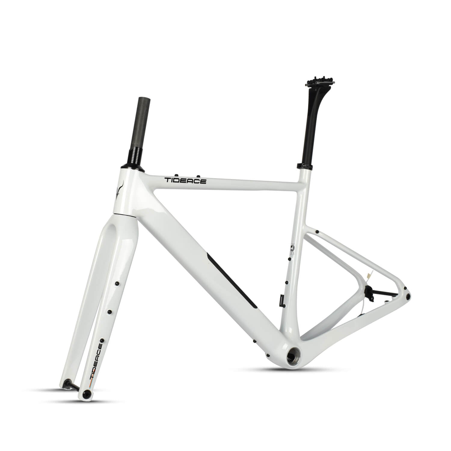 carbon gravel bike FM-GV201 Tideace Carbon Gravel Bike Frame 52cm / Black Glossy without logo