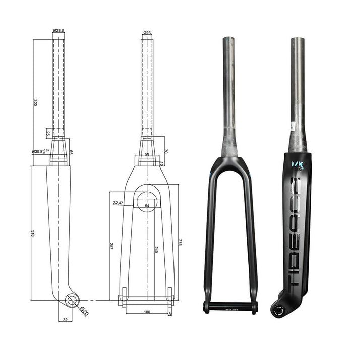 20er carbon bmx bicycle forks