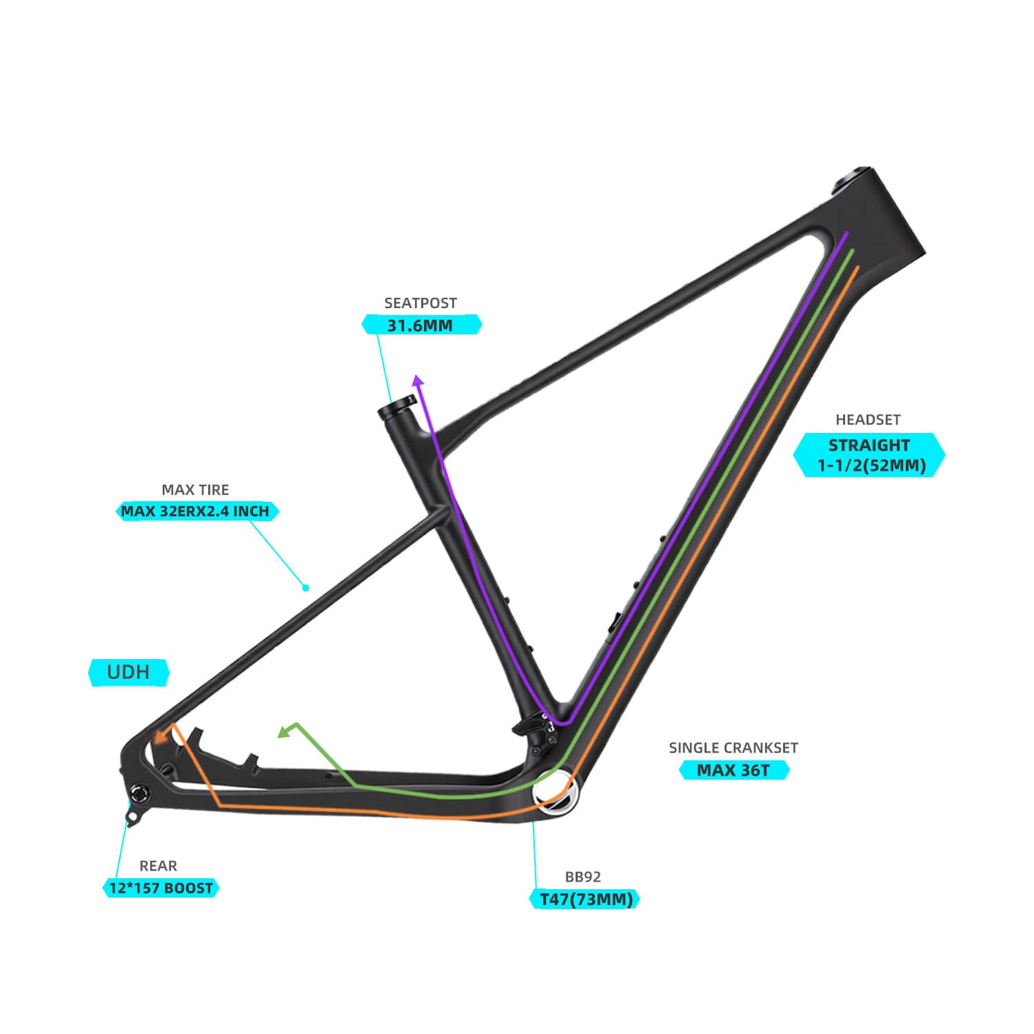 fahrradrahmen kaufen mtb 32er Carbon-MTB-Rahmen – TIDEACEBIKE