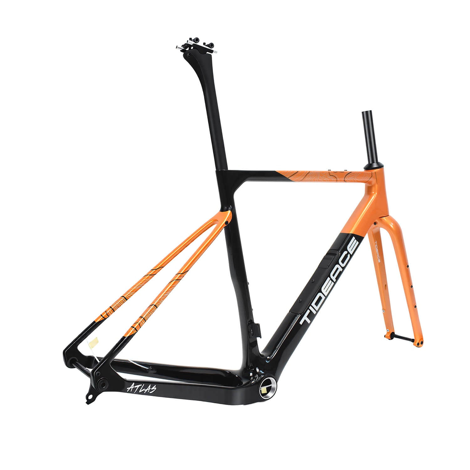 T1000 Carbon Gravel Bike Frames 700*47C Super Light 59cm / Customized Color+ Tideace Decal