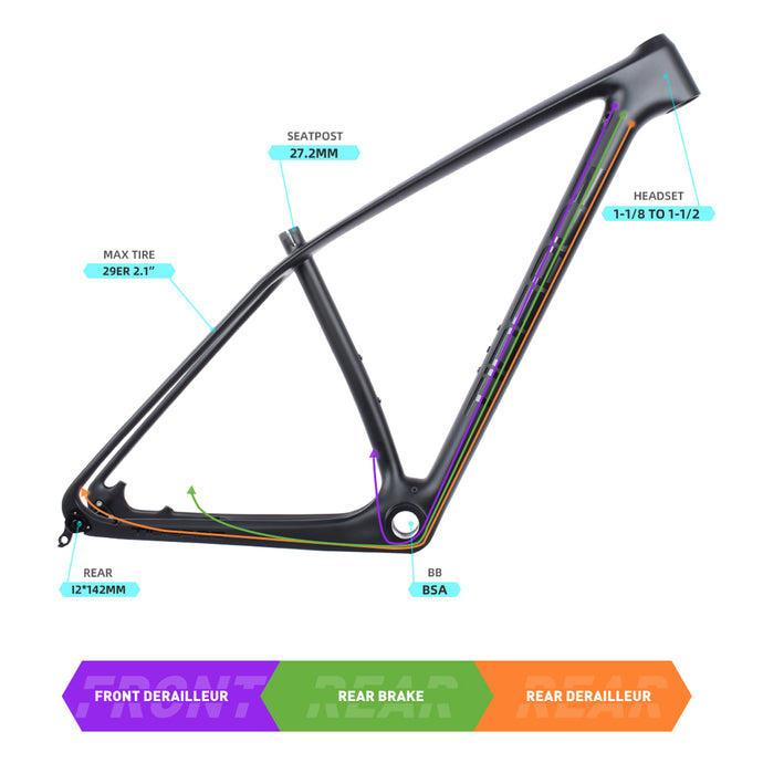 Hardtail Frame Carbon Chinese Frame ELVES Nandor Pro 29er XC MTB