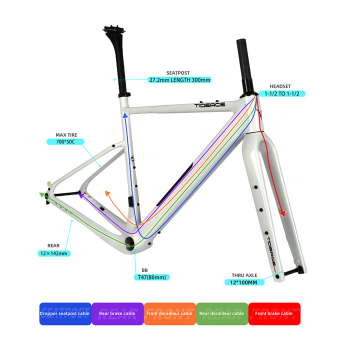 carbon gravel bike frameset