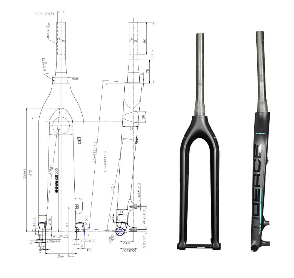 MF004 29er Carbon 100*15mm MTB Fork – TIDEACEBIKE