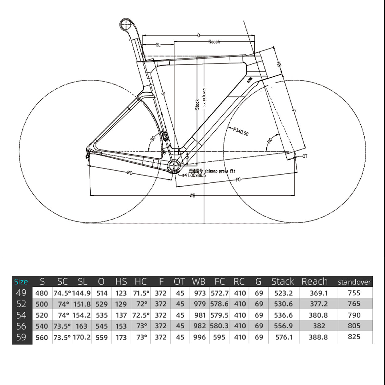 284tsc Frame Chart.pdf Tideacebike T1000 Carbon Road Racing Aero Bike Frame EPS FM-CR08 ...