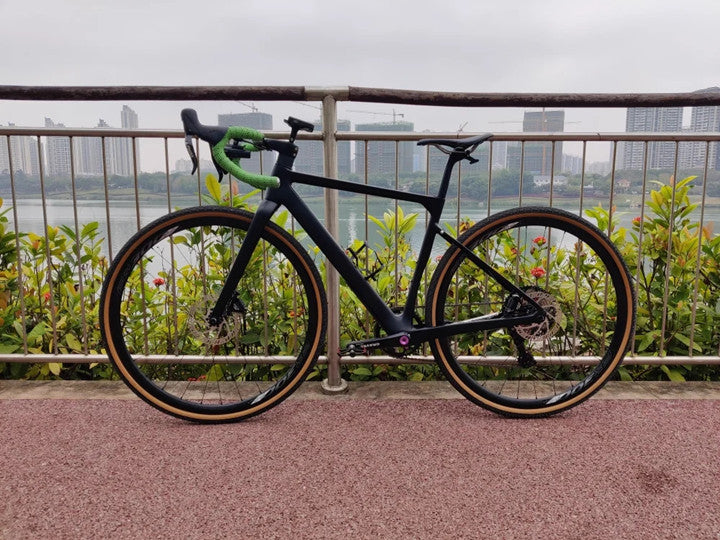 black matte carbon gravel bicycle frames