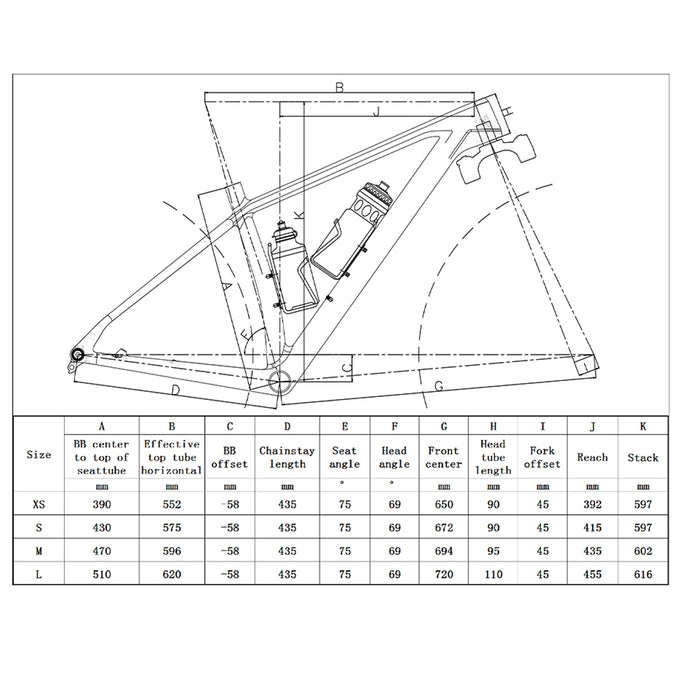 carbon mountain bicycle frames GEO