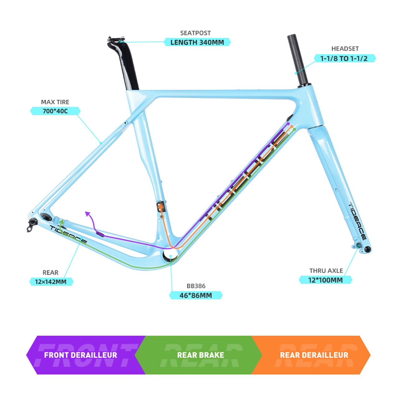 Fm Frame Carbon Fiber Road Bike Frame FM-CX072 Gravel Bike Frames – TIDEACEBIKE